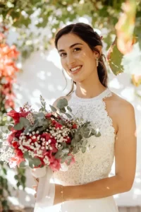 Resultado elegante de maquillaje a domicilio Valencia para una boda