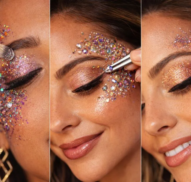 maquillaje con glitter en valencia 2026 para mujer